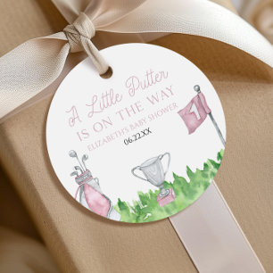 Een Kleine Putter Roze Golf Baby Shower Bedankjes Labels