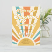 Een kleine Ray Sonshine Retro Boy Baby shower Kaart (Staand voorkant)