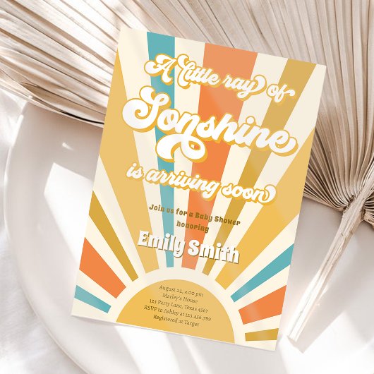 Een kleine Ray Sonshine Retro Boy Baby shower Kaart