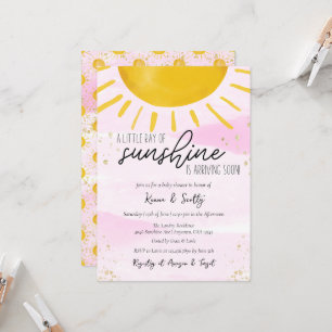 Een kleine Ray Sunshine Baby Girl Shower Kaart