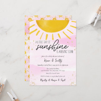 Een kleine Ray Sunshine Baby Girl Shower Kaart