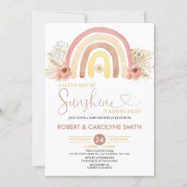 Een kleine Ray Sunshine Boho Rainbow-Baby shower Kaart