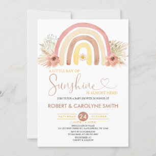 Een kleine Ray Sunshine Boho Rainbow-Baby shower Kaart