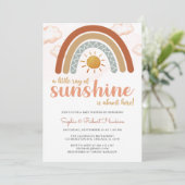  Een kleine Ray Sunshine Boho Rainbow-Baby shower Kaart (Staand voorkant)