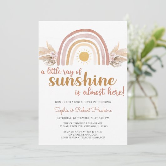 Een kleine Ray Sunshine Boho Rainbow-Baby shower Kaart (Staand voorkant)