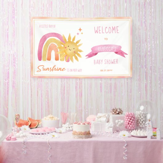 Een kleine Ray Sunshine Girl Baby shower Banner (Feest)