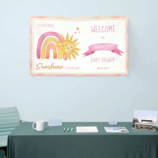 Een kleine Ray Sunshine Girl Baby shower Banner (Beurs)
