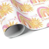 Een kleine Ray van de zon | RegenboogBaby shower Cadeaupapier (Rol Hoek)