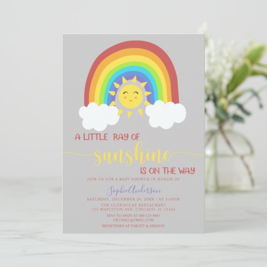 Een kleine Ray van het Baby shower van de zonnereg Kaart (Staand voorkant)