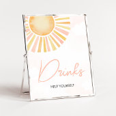 Een kleine Ray van Sunshine Baby shower Drinken Poster