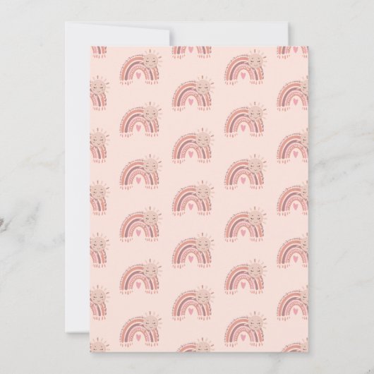 Een kleine Ray van Sunshine Boho Baby shower Kaart (Achterkant)