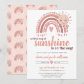 Een kleine Ray van Sunshine Boho Baby shower Kaart (Voorkant / Achterkant)