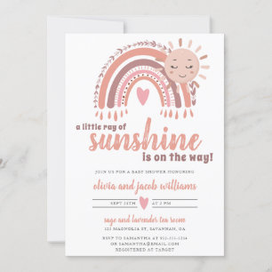 Een kleine Ray van Sunshine Boho Baby shower Kaart
