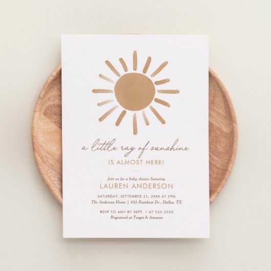 Een kleine Ray van Sunshine Boho Baby shower Kaart