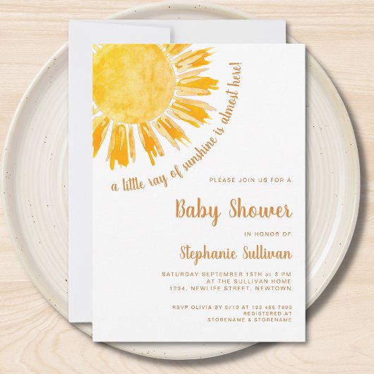 Een kleine Ray van Sunshine Boho Baby shower Kaart