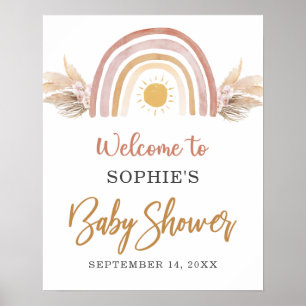 Een kleine Ray van Sunshine Boho Rainbow Welkomstb Poster