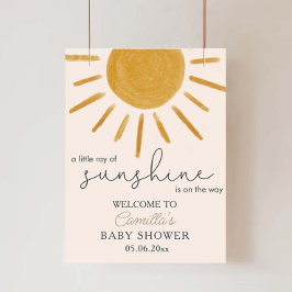 Een kleine Ray van Sunshine Boho Sun Baby shower Poster