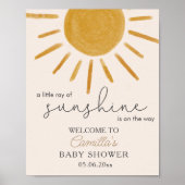 Een kleine Ray van Sunshine Boho Sun Baby shower Poster (Voorkant)