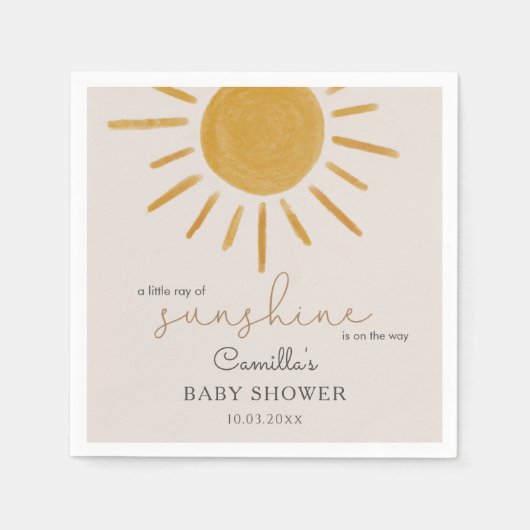 Een kleine Ray van Sunshine Boho Sun Baby shower Servet (Voorkant)