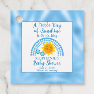 Een kleine Ray van Sunshine Boy Baby shower Bedankjes Labels