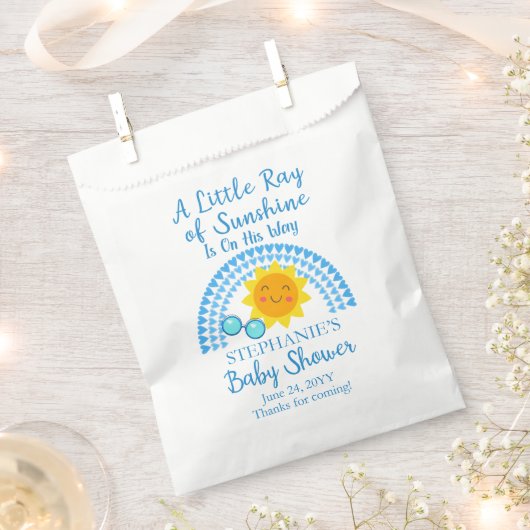Een kleine Ray van Sunshine Boy Baby shower Bedankzakje (Geknipt)