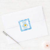 Een kleine Ray van Sunshine Boy Baby shower Vierkante Sticker (Envelop)