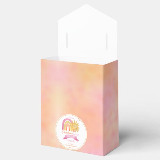 Een kleine Ray van Sunshine Girl Baby shower Bedankdoosjes (Geopend)