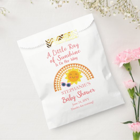 Een kleine Ray van Sunshine Girl Baby shower Bedankzakje (Gezegeld)
