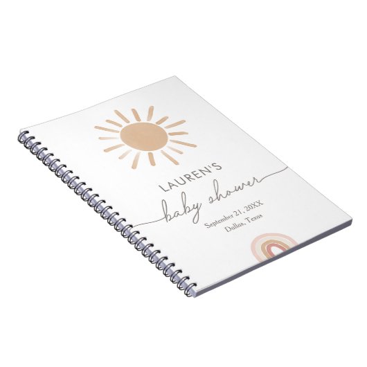 Een kleine Ray van Sunshine Girl Baby shower Guest Notitieboek (Rechterzijde)