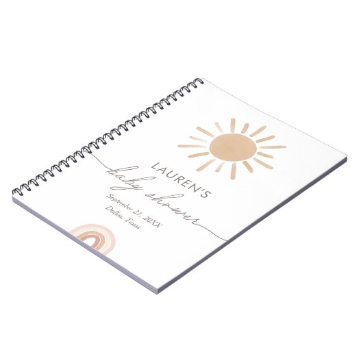 Een kleine Ray van Sunshine Girl Baby shower Guest Notitieboek (Linkerzijde)