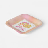 Een kleine Ray van Sunshine Girl Baby shower Papie Papieren Bordje (Gebogen)