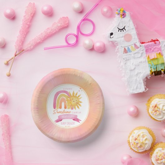 Een kleine Ray van Sunshine Girl Baby shower Papieren Kommen (Feest)