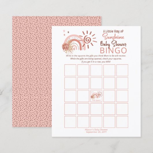 Een kleine Ray zonnebrandmiddel met Baby shower Bi (Voorkant / Achterkant)