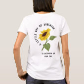 Een kleine Ray Zonnevel Witte Zonnebloem T-shirt (Achterkant)