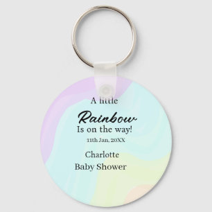 Een kleine regenboog is op komst baby shower naam  sleutelhanger
