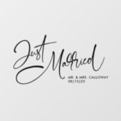 Een kleine Retro alleen gehuwde auto Raamsticker (Vel)