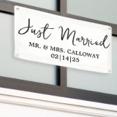 Een kleine Retro gewoon gehuwde autobanner Spandoek (Buitenkant Gebouw)