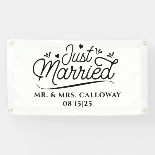 Een kleine Retro gewoon gehuwde autobanner Spandoek (Horizontaal)