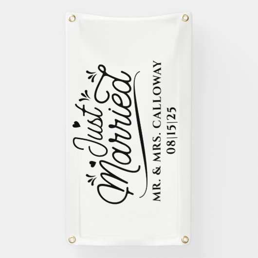 Een kleine Retro gewoon gehuwde autobanner Spandoek (Verticaal)