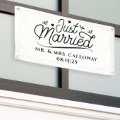 Een kleine Retro gewoon gehuwde autobanner Spandoek (Buitenkant Gebouw)