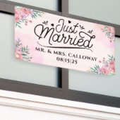 Een kleine Retro gewoon gehuwde autobanner Spandoek (Buitenkant Gebouw)