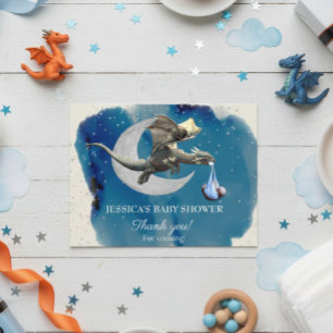 Een Kleine Ridder Draak Baby Shower Dank je Briefkaart