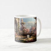 Een kleine rivier in verlaten gebouw koffiemok (Voorkant rechts)