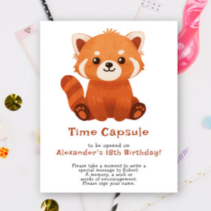 Een Kleine Rode Panda - Tijdscapsule 1e verjaardag Poster