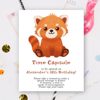 Een Kleine Rode Panda - Tijdscapsule 1e verjaardag Poster