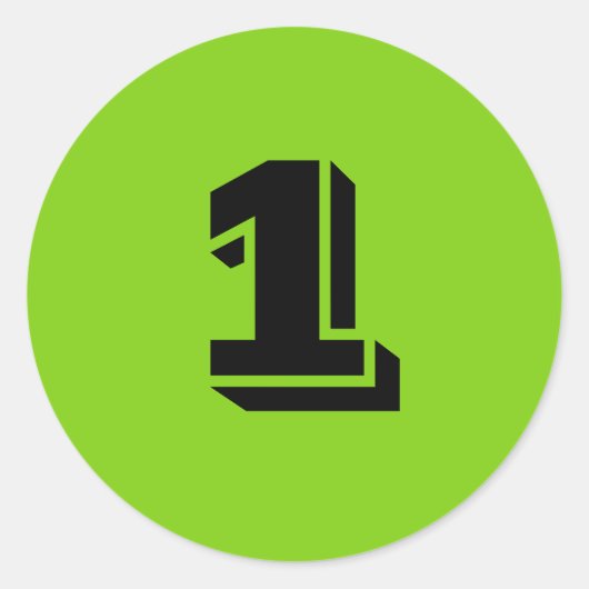 Een kleine ronde groene nummer Stickers door Janz (Voorkant)