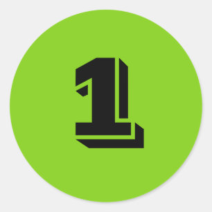 Eén kleine ronde groene nummerborden van Janz Sticker