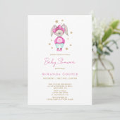 Een kleine roze baby shower Waterverf Kaart (Staand voorkant)