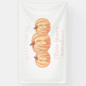 Een kleine roze Baby shower welkomstbanner Spandoek (Verticaal)