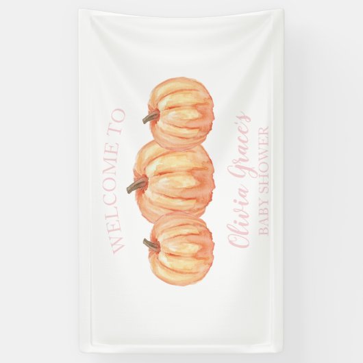 Een kleine roze Baby shower welkomstbanner Spandoek (Verticaal)